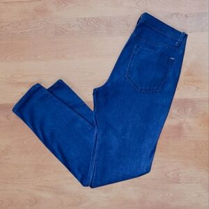 Vivid Blue High Waisted Distressed Knee Jeans